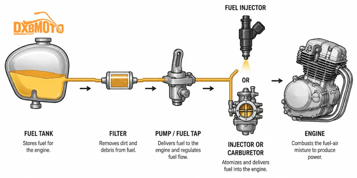 motorcycle fuel delivery system diagram
