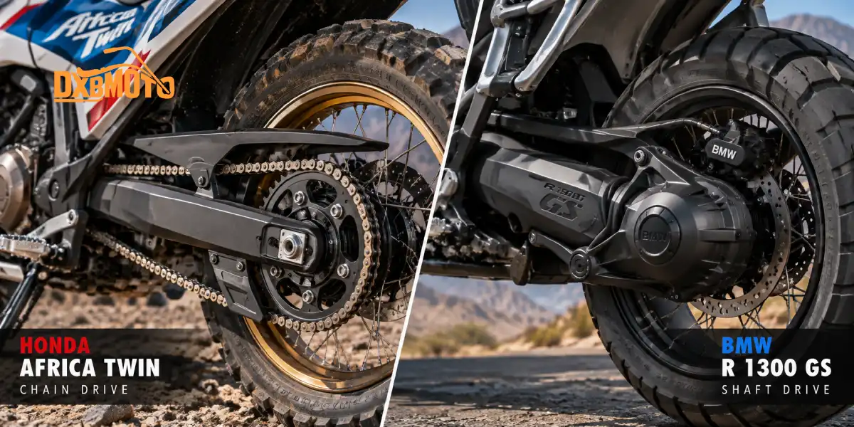 Honda Africa Twin chain vs BMW R 1300 GS shaft drive