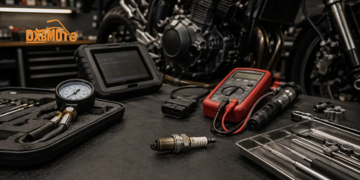 motorcycle engine diagnostic tools and inspection equipment